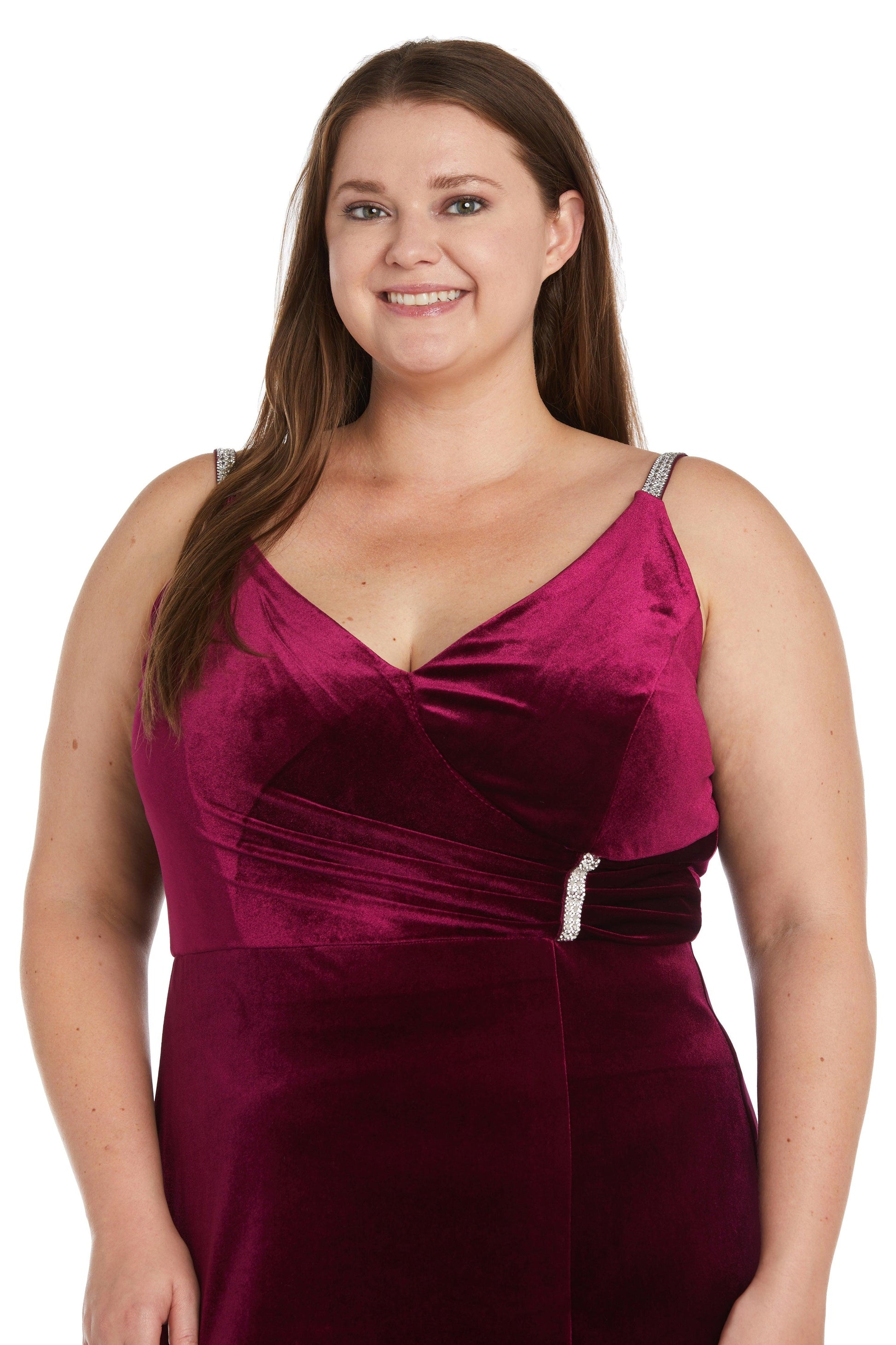 Nightway Long Plus Size Velvet Formal Gown 22093W