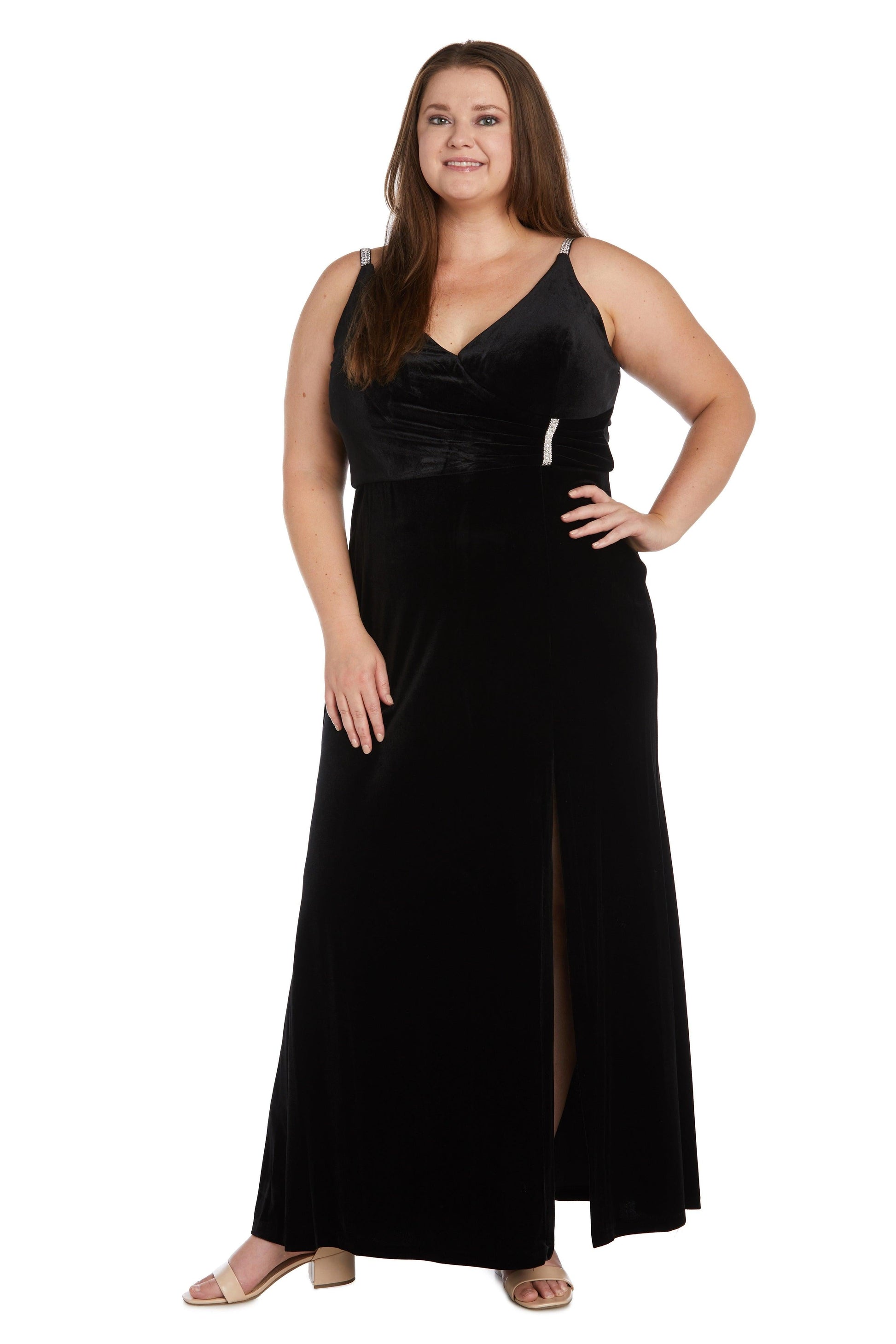 Nightway Long Plus Size Velvet Formal Gown 22093W