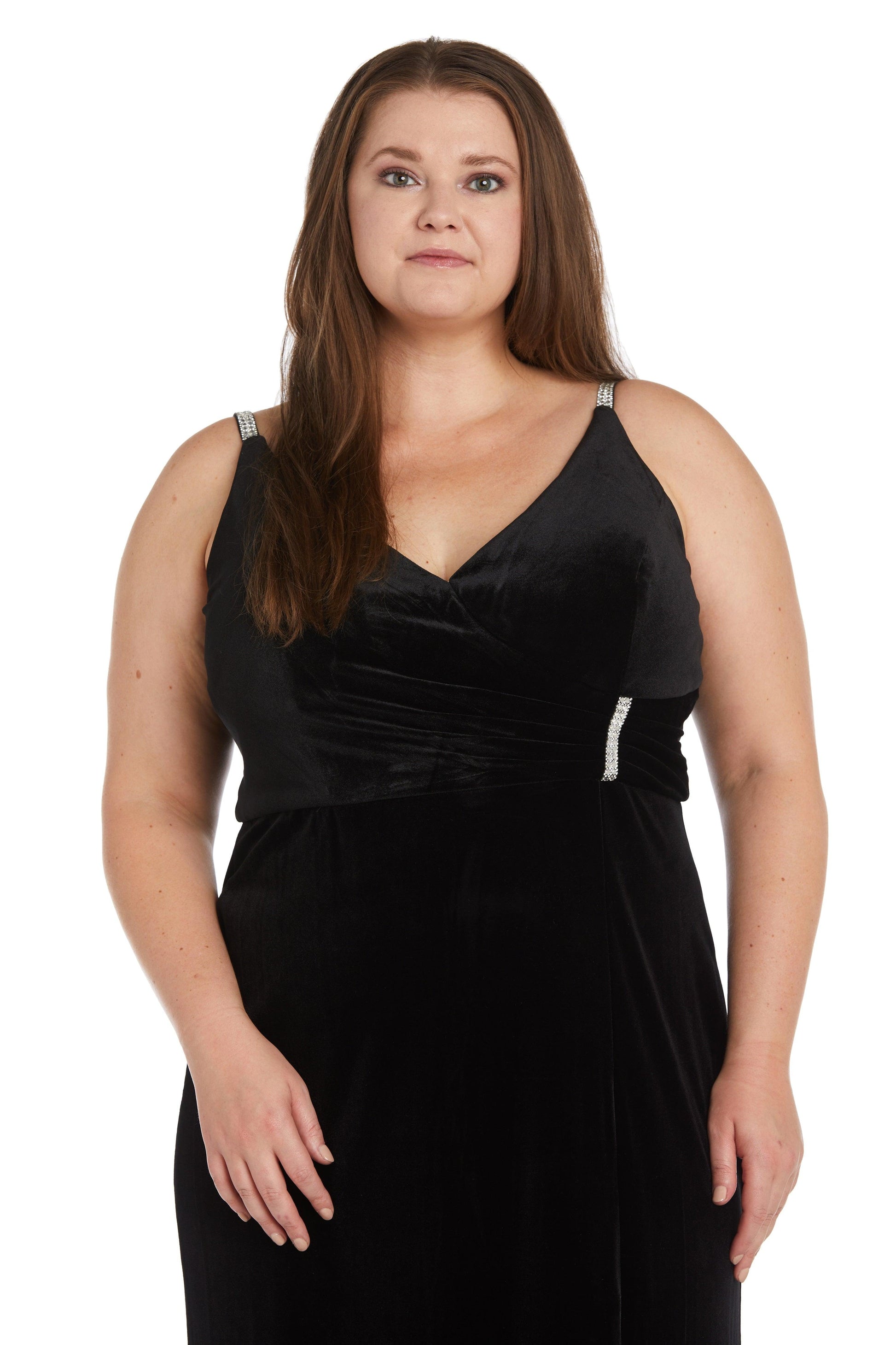 Nightway Long Plus Size Velvet Formal Gown 22093W