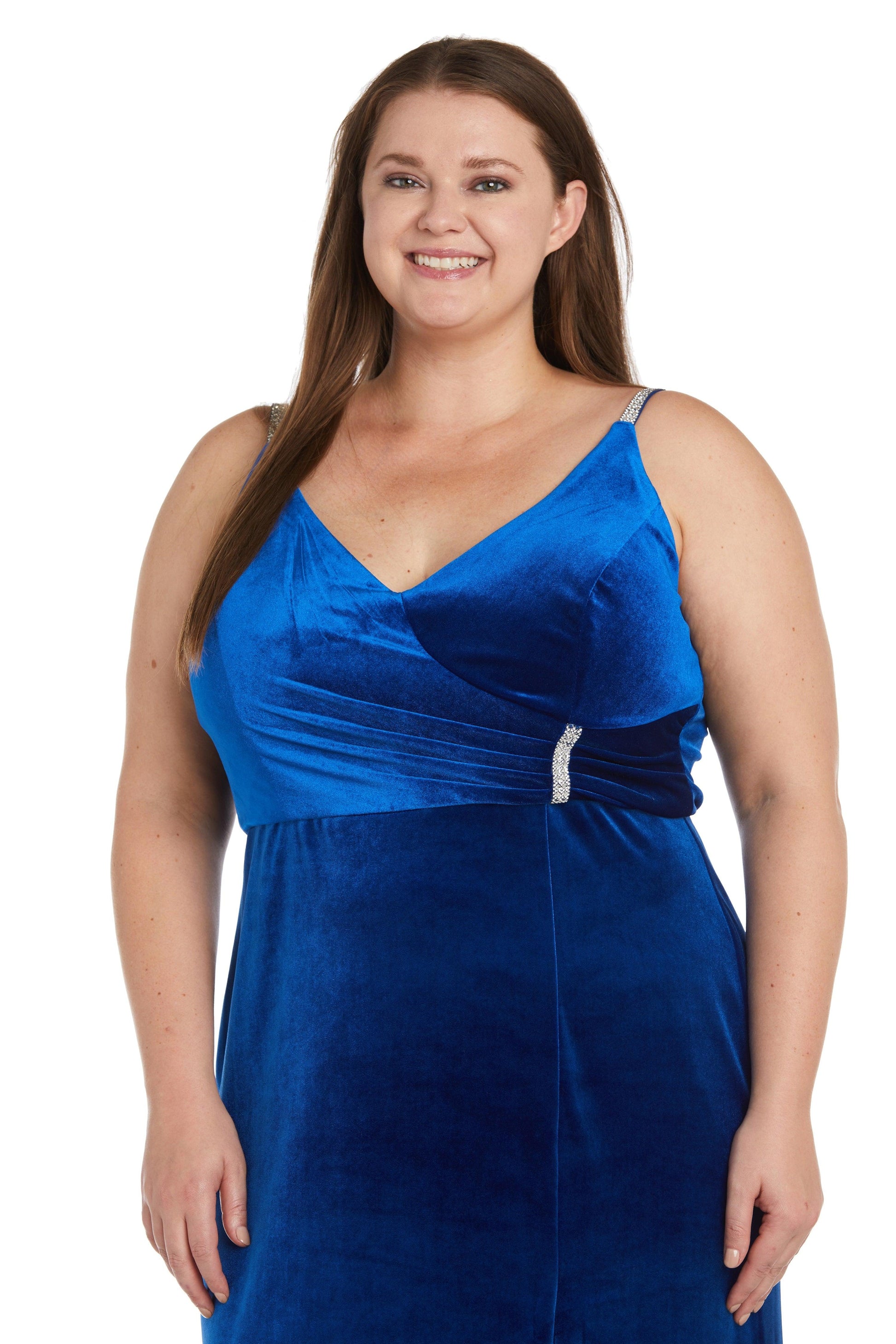 Nightway Long Plus Size Velvet Formal Gown 22093W