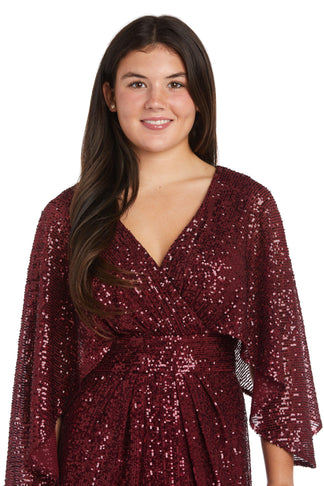 Merlot Nightway Long Sleeve Formal Evening Gown 22169 for $124.99 – The ...