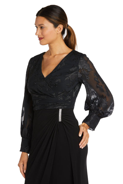 Nightway Long Sleeve Formal Petite Dress 22062P - The Dress Outlet