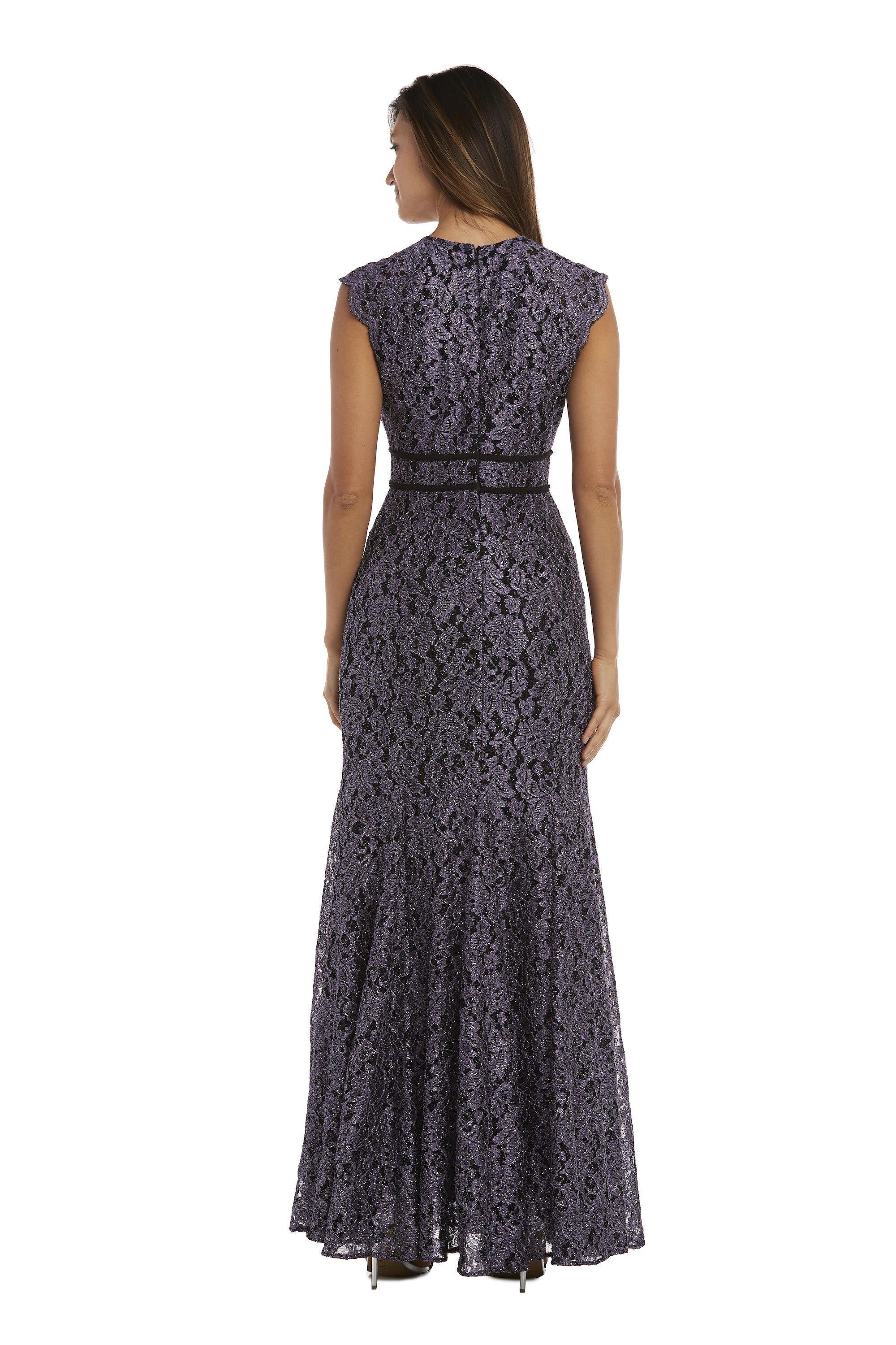 Nightway Long Sleeveless Petite Lace Dress 21842P - The Dress Outlet