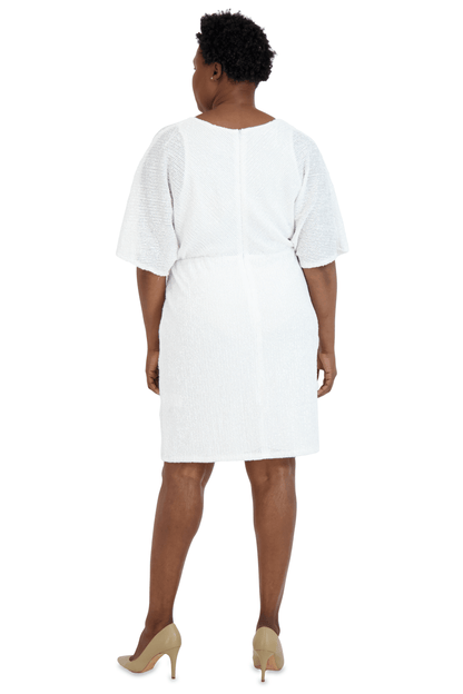 Nightway Short Plus Size Wrap Cocktail Dress 22105W - The Dress Outlet