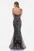 Nina Canacci Patterned Embellished Trumpet Dress 8173 - The Dress Outlet