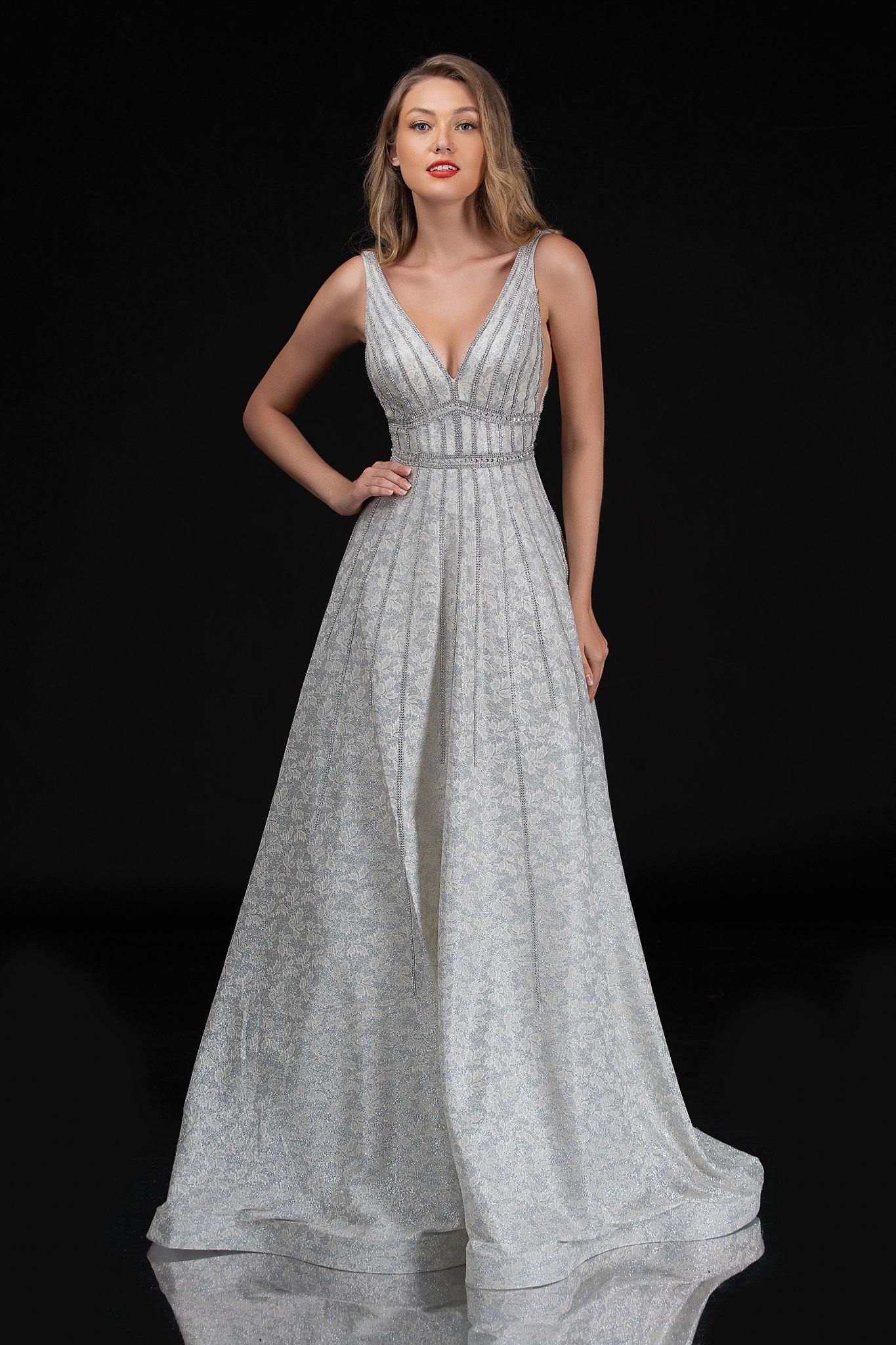 Nina Canacci Prom Long Sleeveless A Line Dress 8185 - The Dress Outlet