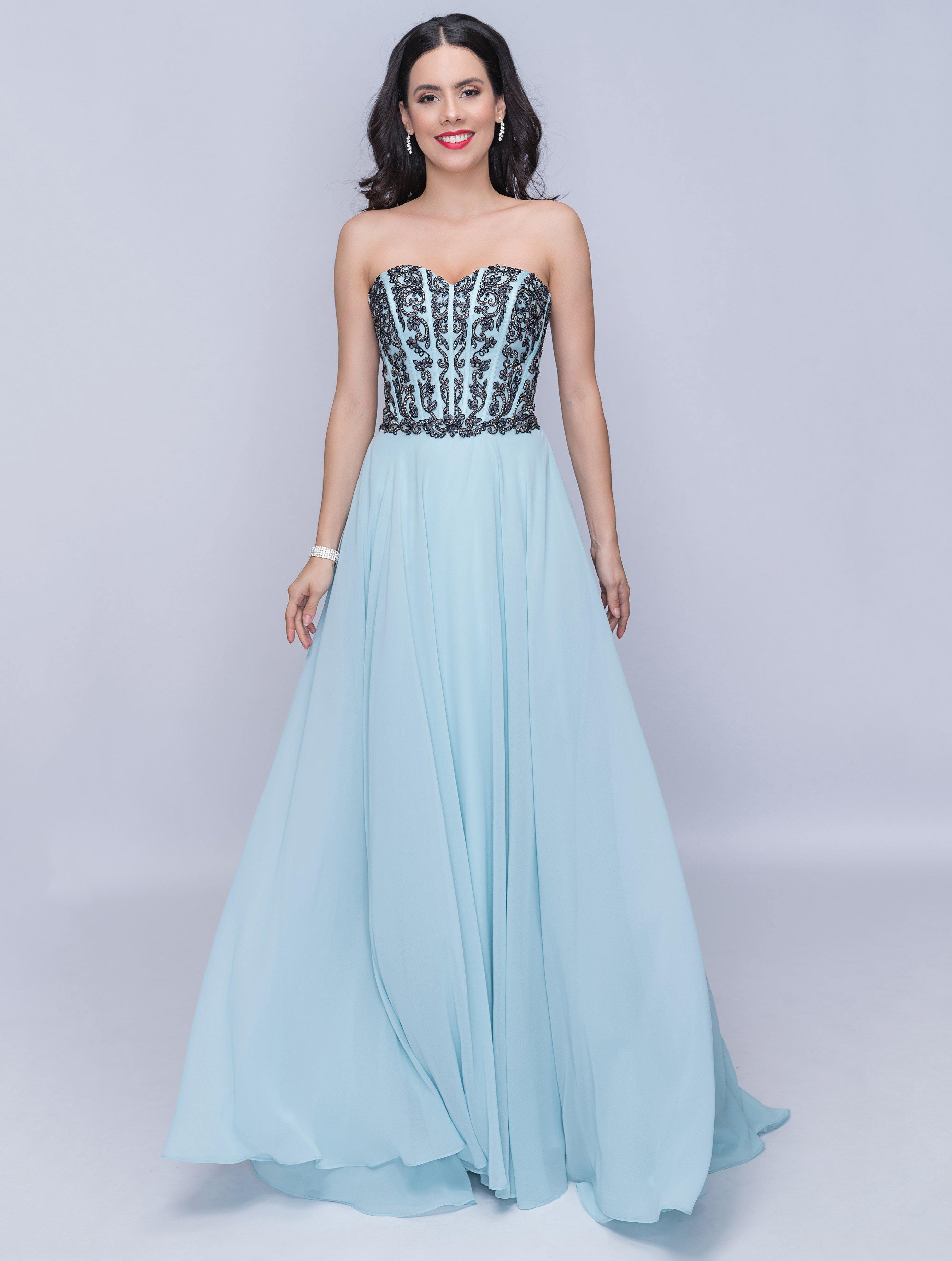 Nina Canacci Prom Long Strapless Beaded Dress 3140 - The Dress Outlet