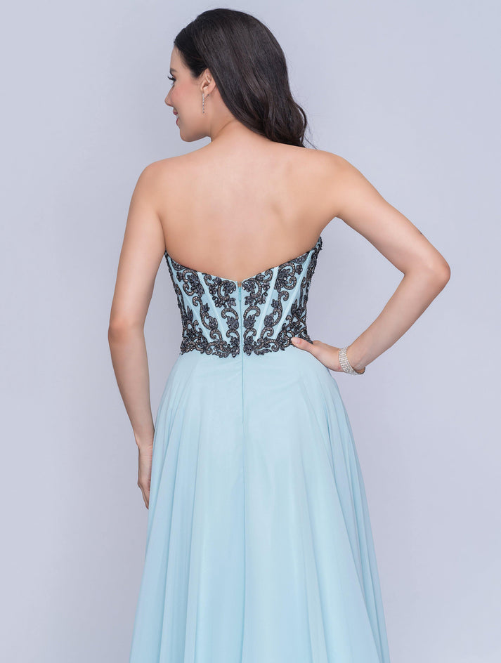 Baby Blue Nina Canacci Prom Long Strapless Beaded Dress 3140 for $338.0 – The Dress Outlet
