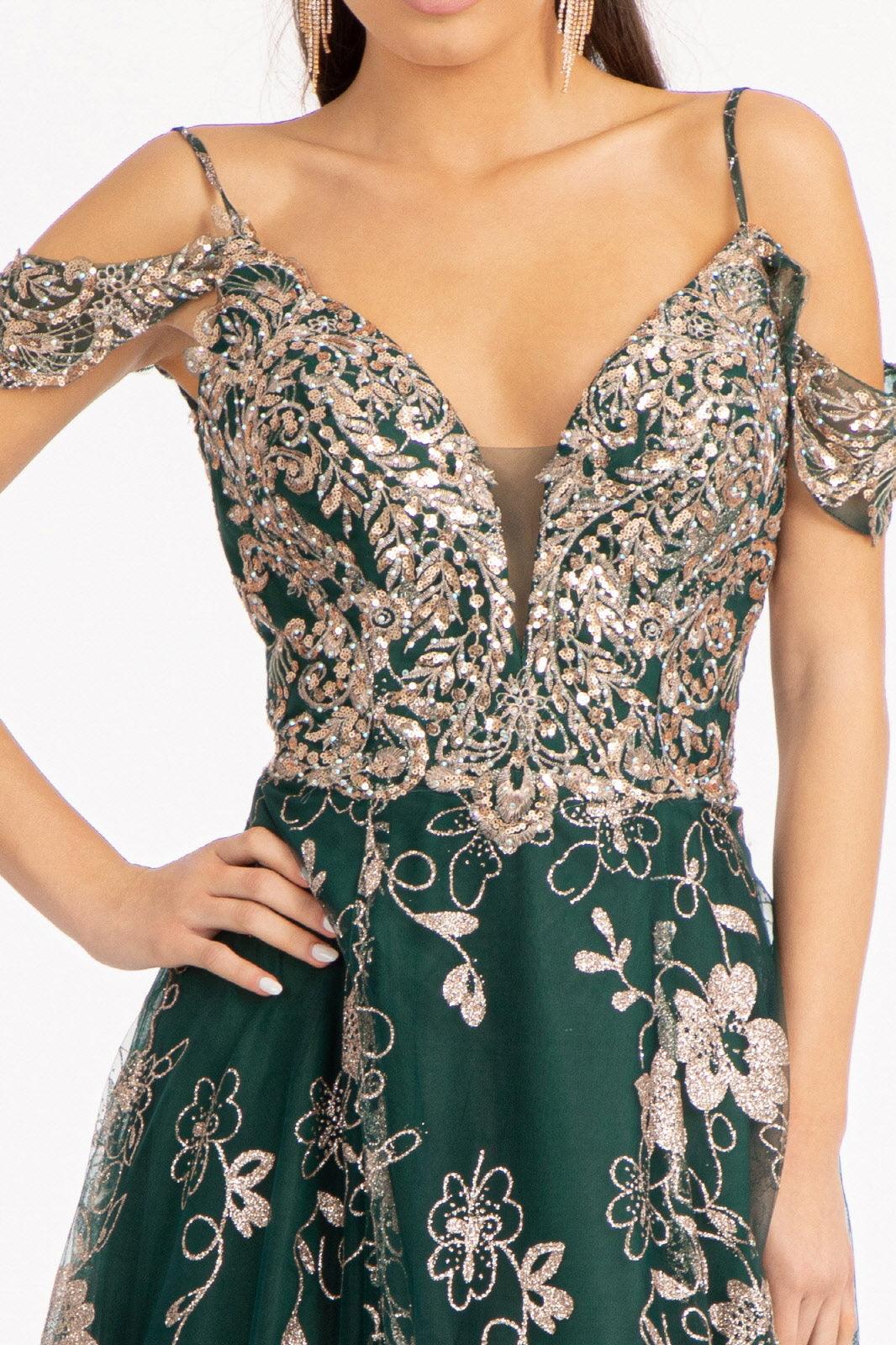 Off Shoulder  A-line Long Prom Dress