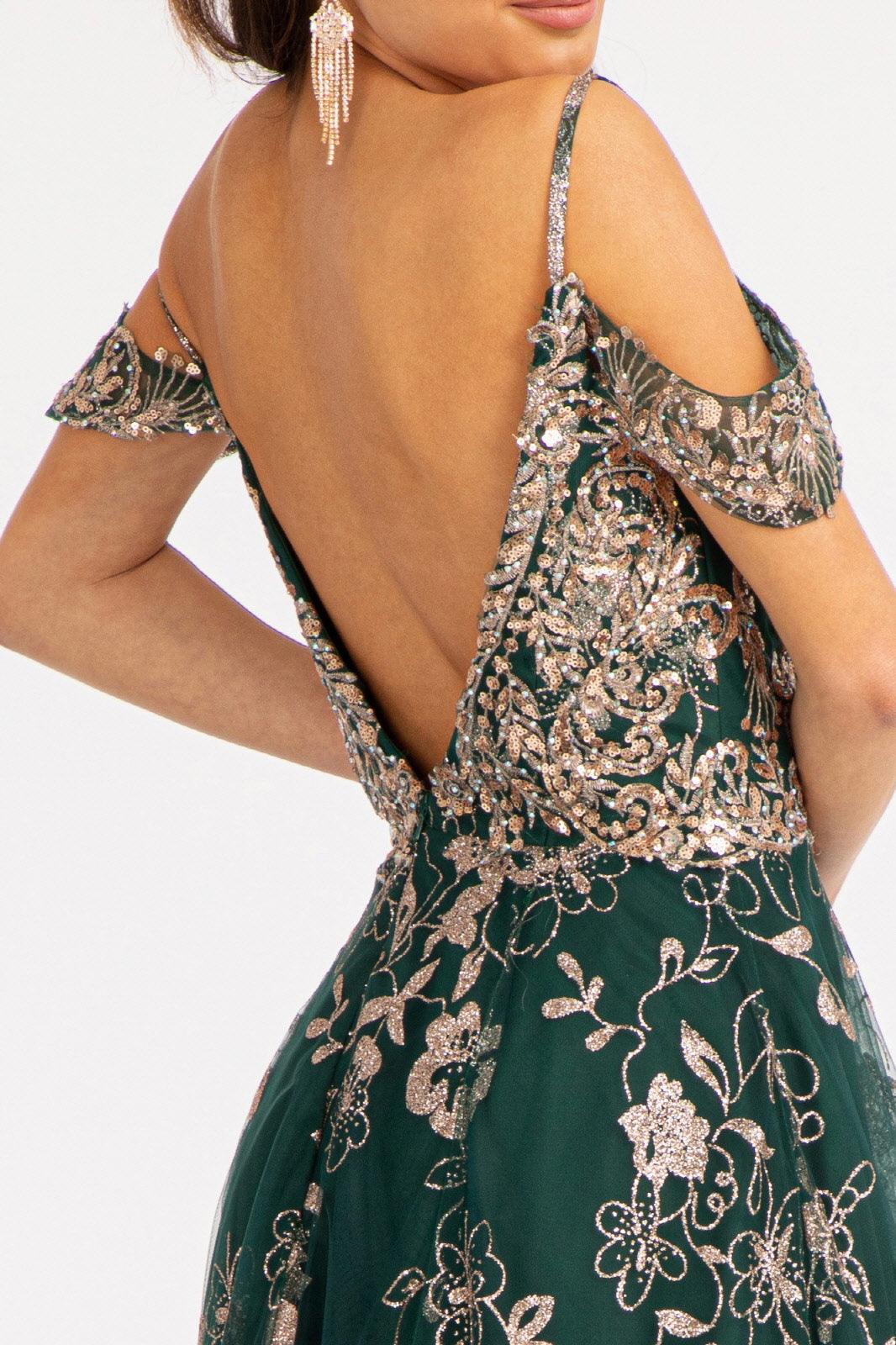 Off Shoulder  A-line Long Prom Dress