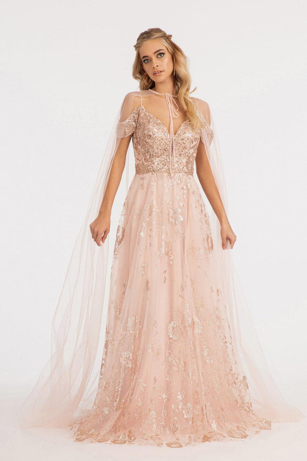 Off Shoulder  A-line Long Prom Dress