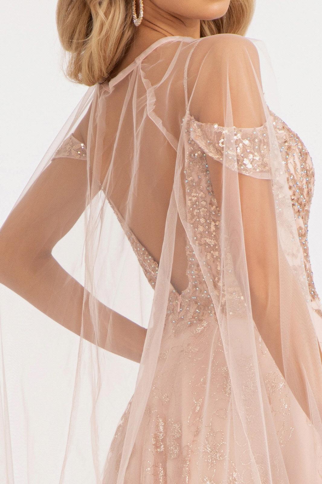 Off Shoulder  A-line Long Prom Dress