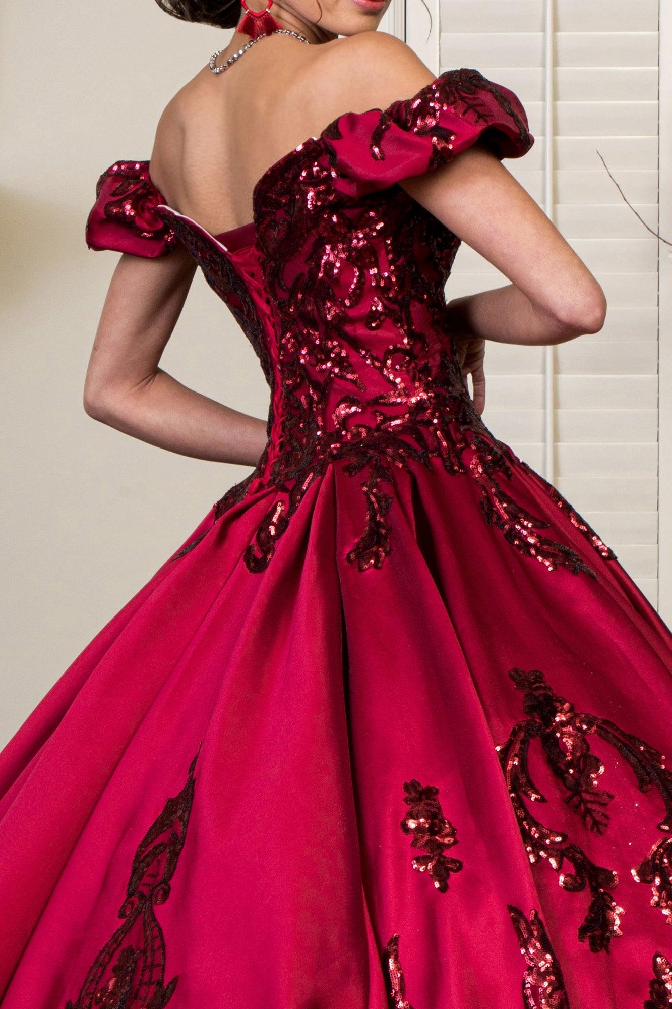Off Shoulder Ball Gown Long Quinceanera Dress