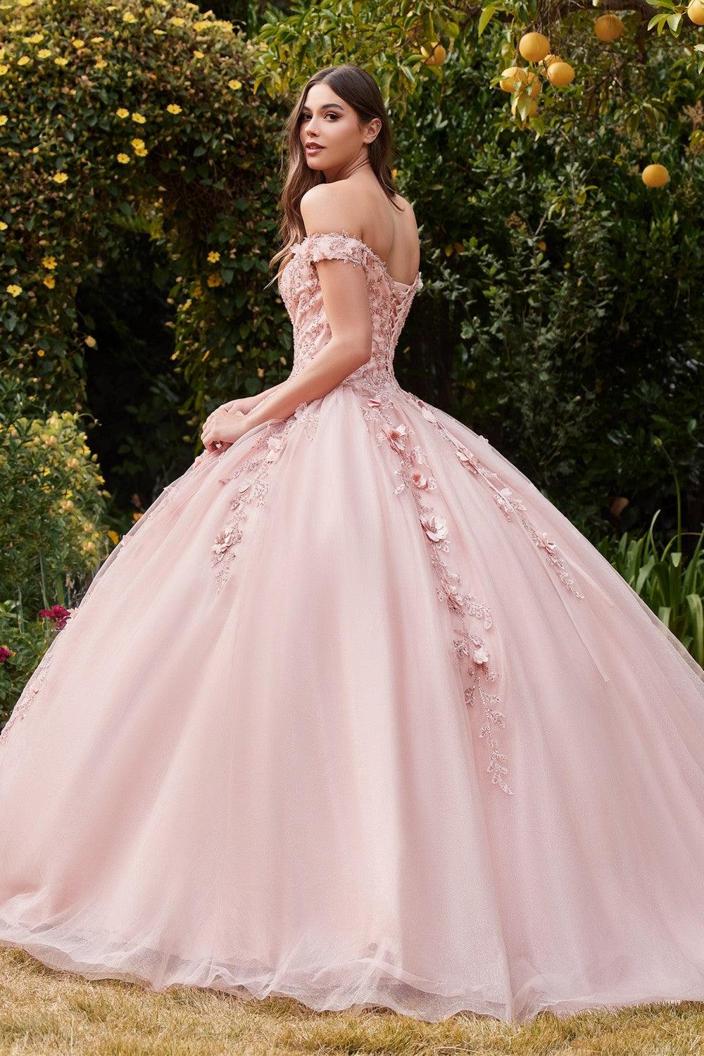Off Shoulder Embellished Long Prom Gown - The Dress Outlet