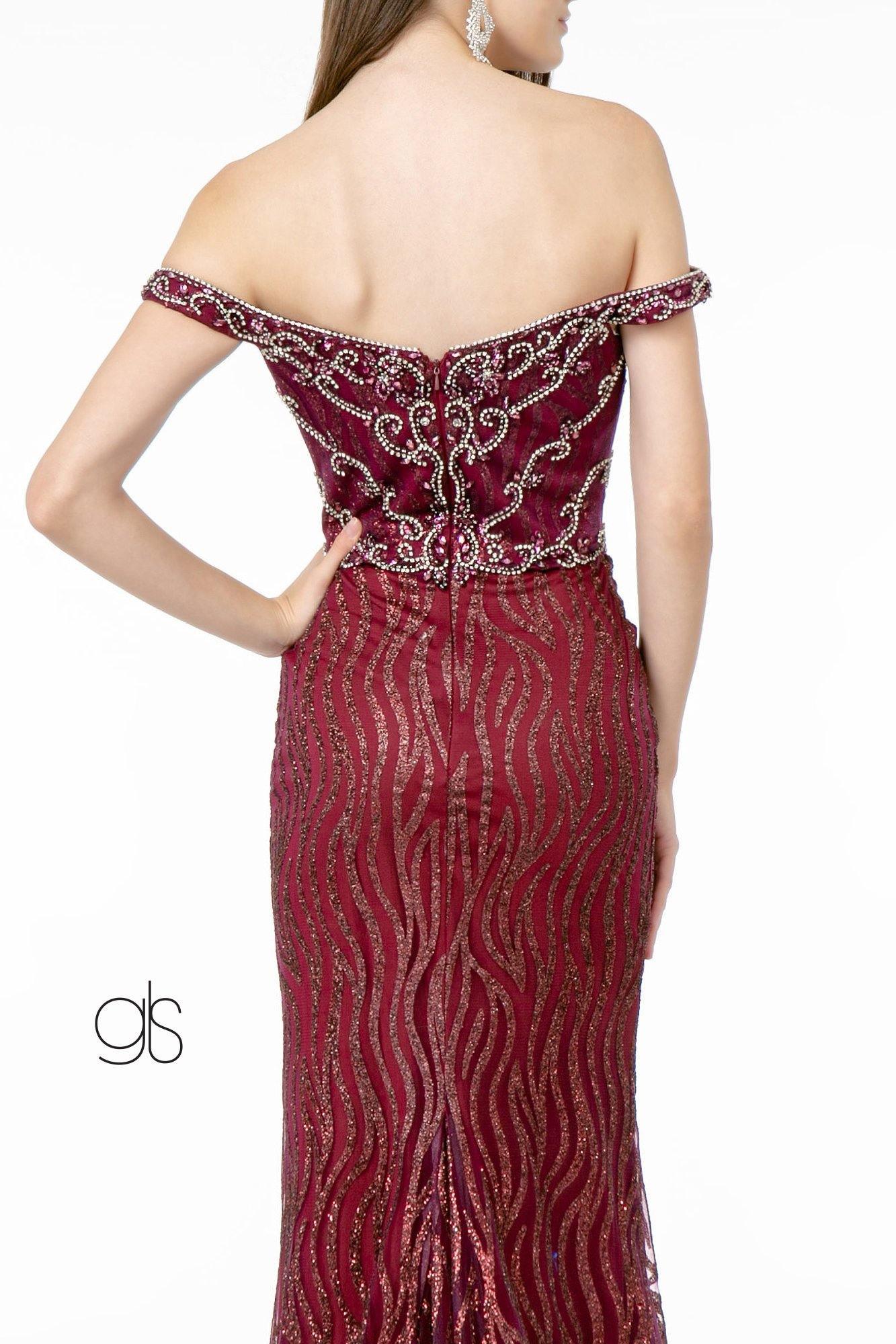 Off Shoulder Glitter Long Prom Dress Sale