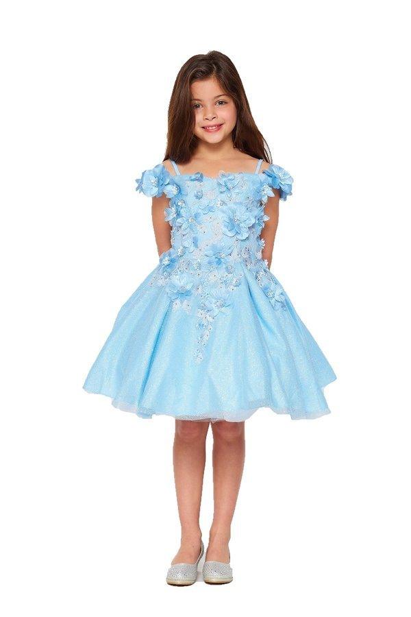 Off Shoulder Knee Length Flower Girls Dress - Dusty Rose / 6 Off Shoulder Knee Length Flower Girls Dress - Dusty Rose / 6