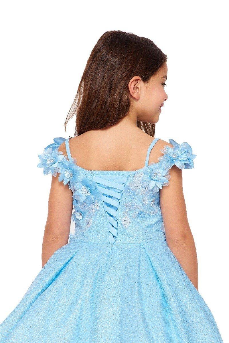 Off Shoulder Knee Length Flower Girls Dress