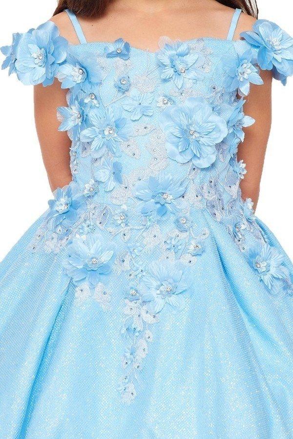 Off Shoulder Knee Length Flower Girls Dress