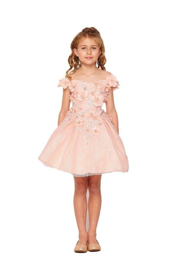Dusty Rose Off Shoulder Knee Length Flower Girls Dress for $108.0 – The ...
