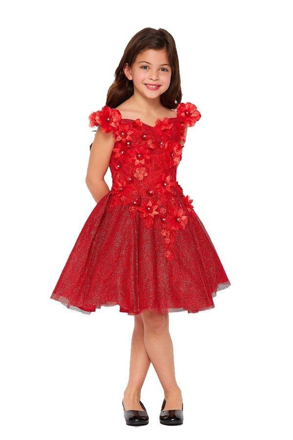 Dusty Rose Off Shoulder Knee Length Flower Girls Dress for $108.0 – The ...