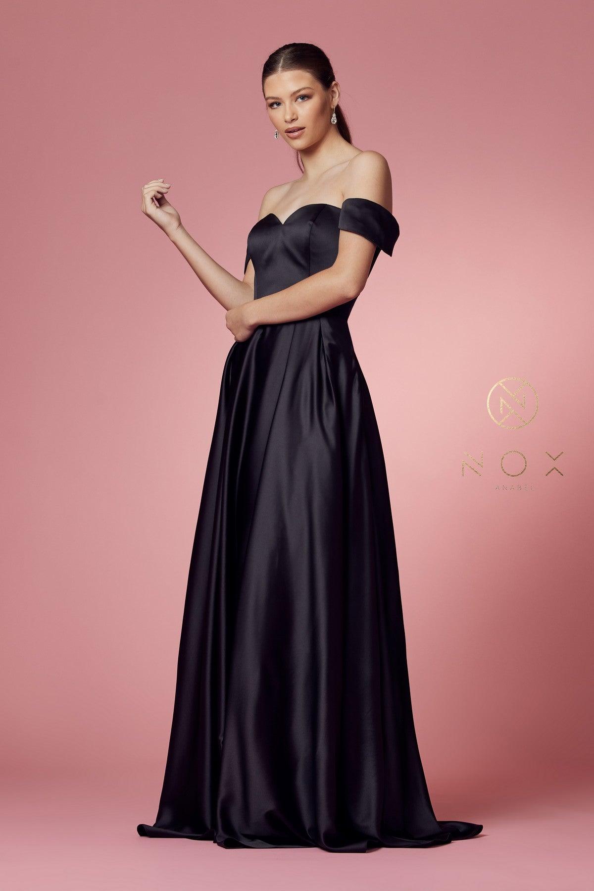 Off Shoulder Long A-Line Long Prom Dress