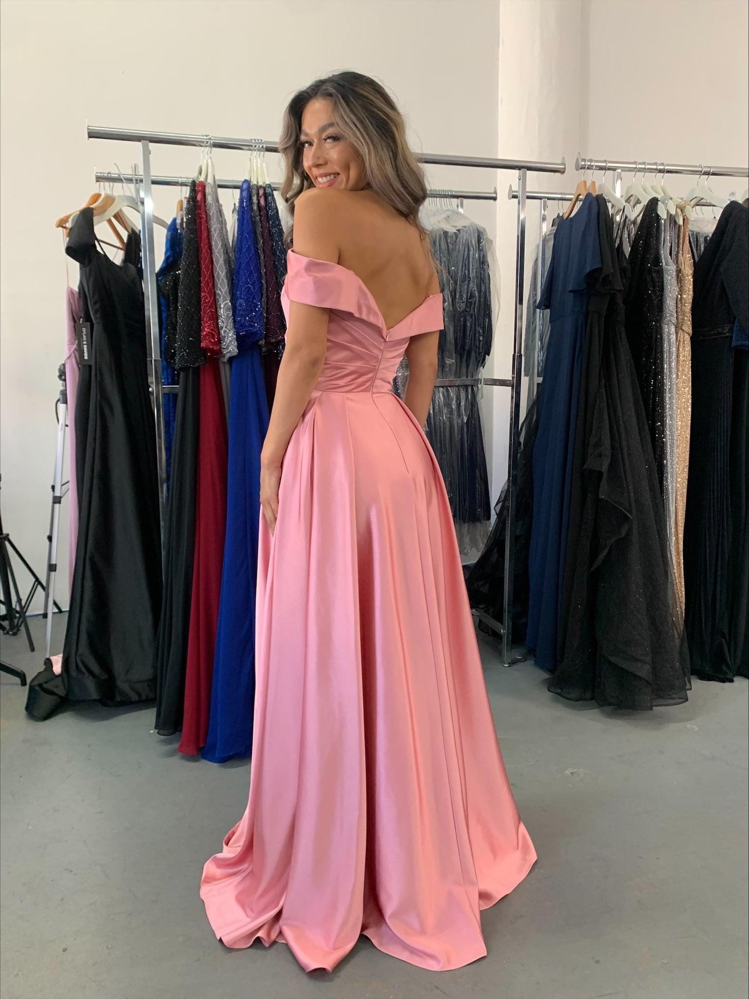 Off Shoulder Long Formal Dress Size 8 - The Dress Outlet