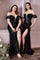 Off Shoulder Long Formal Prom Dress Black