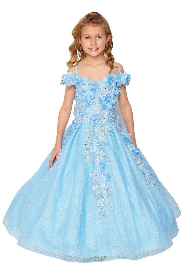 Off Shoulder Long Glower Girls Dress | The Dress Outlet Off Shoulder Long Glower Girls Dress | The Dress Outlet