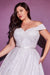 Off Shoulder Long Plus Size Wedding Dress - The Dress Outlet