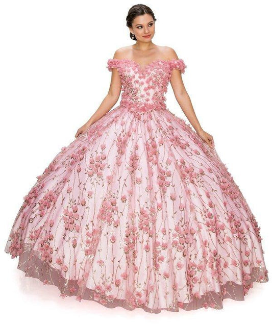 Off Shoulder Long Quinceanera Dress - The Dress Outlet
