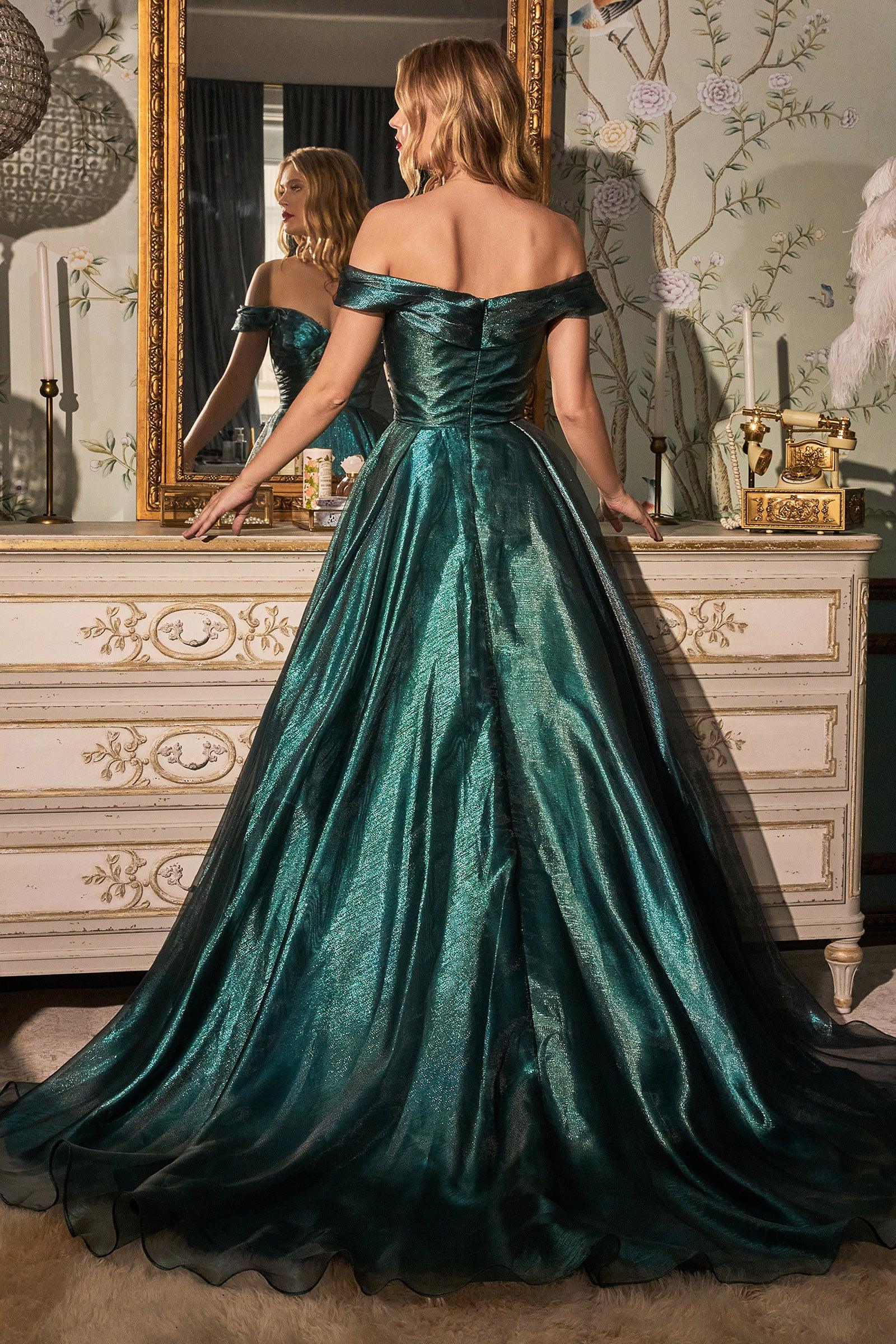 Off Shoulder Prom Long A Line Ball Gown - The Dress Outlet