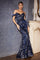 Off Shoulder Prom Long Dress Smoky Blue