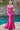 One Shoulder Formal Long Satin Prom Dress Fuchsia