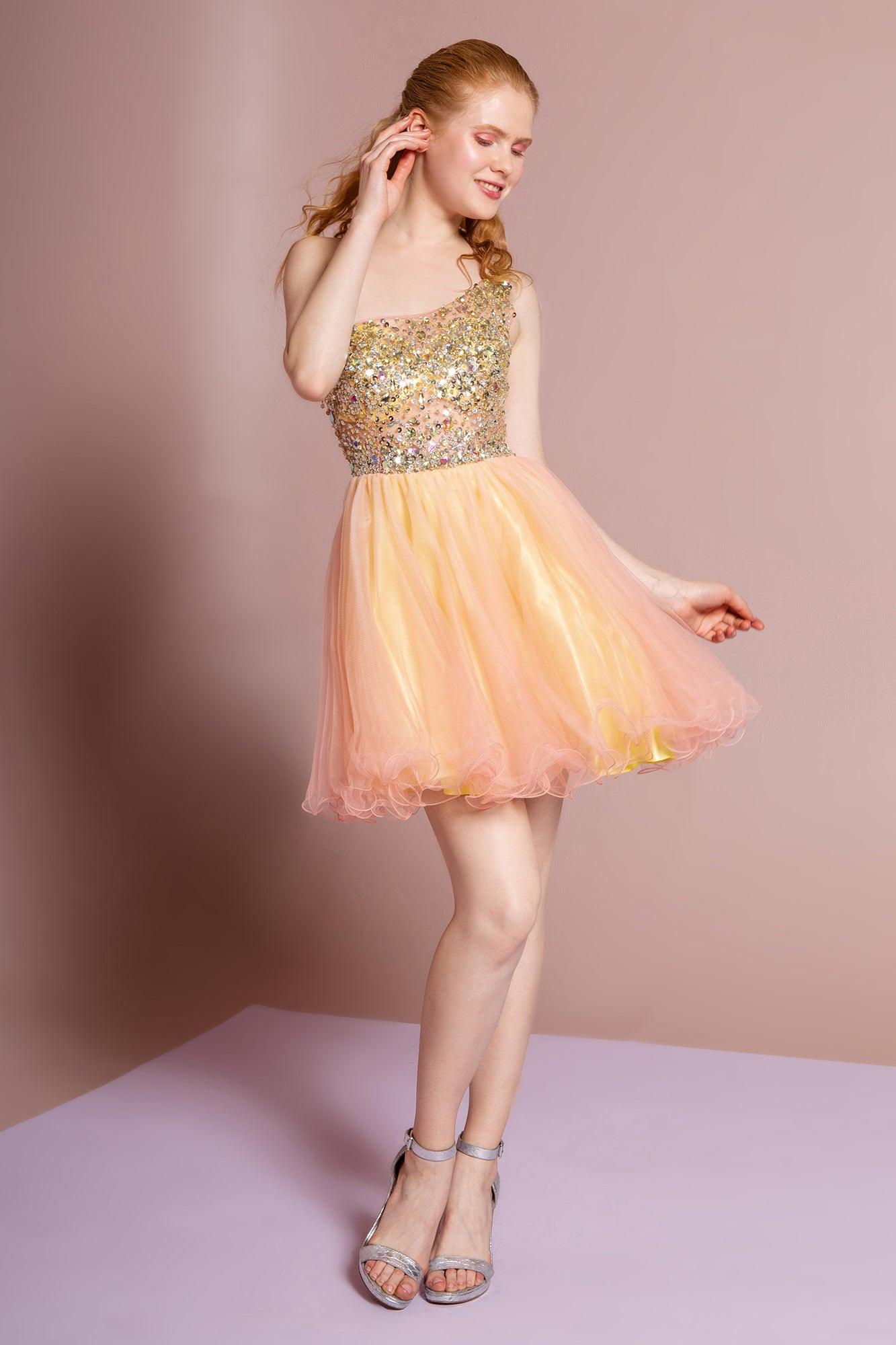 One Shoulder Homecoming Short Prom Dress