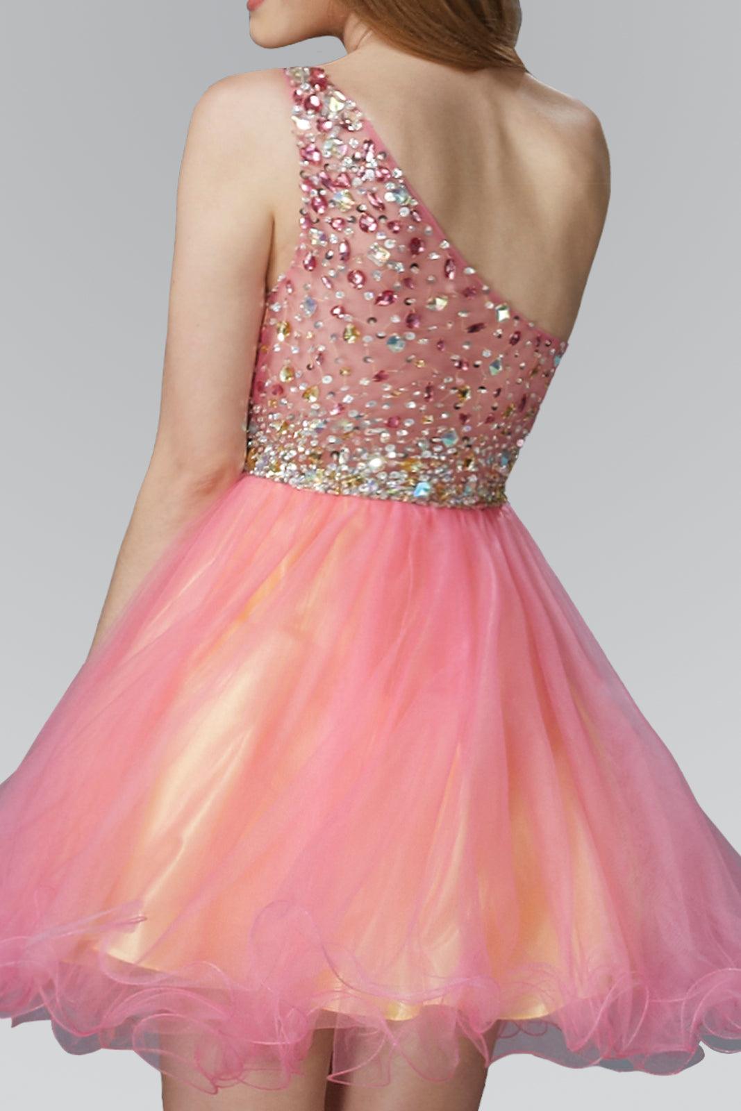 One Shoulder Homecoming Short Prom Dress - The Dress Outlet