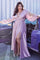 Plus Size Formal Long Sleeve Satin Dress Mauve