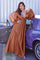 Plus Size Formal Long Sleeve Satin Dress Sienna