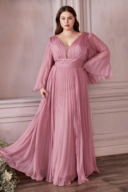 Plus Size Long Formal A Line Prom Dress Blossom Pink