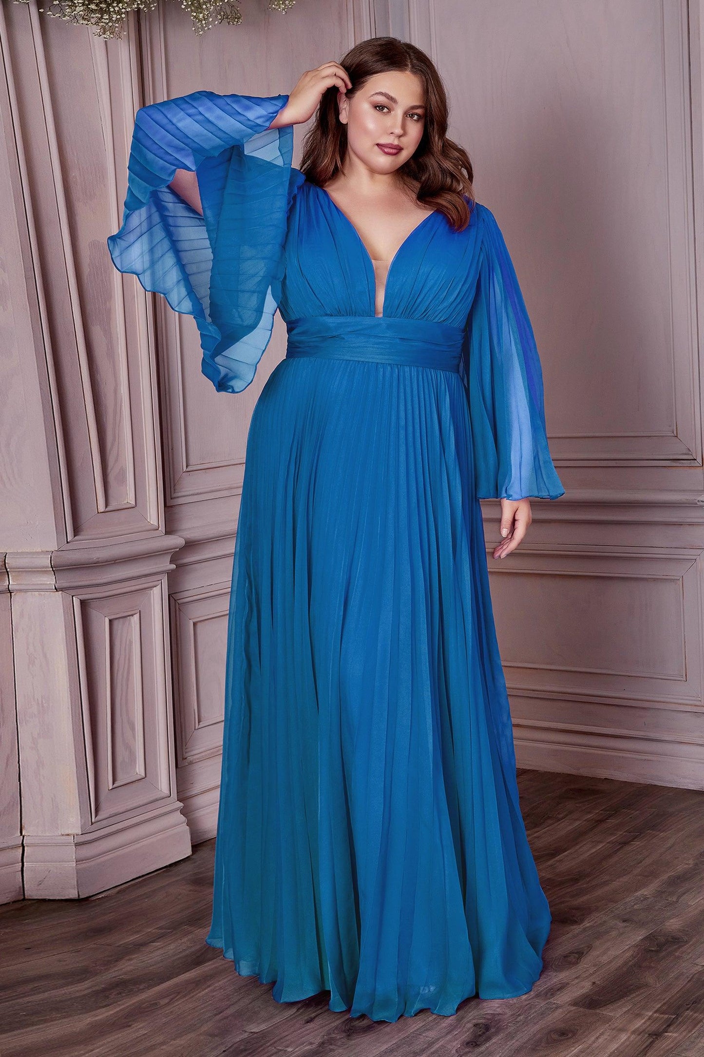 Plus Size Long Formal A Line Prom Dress Teal