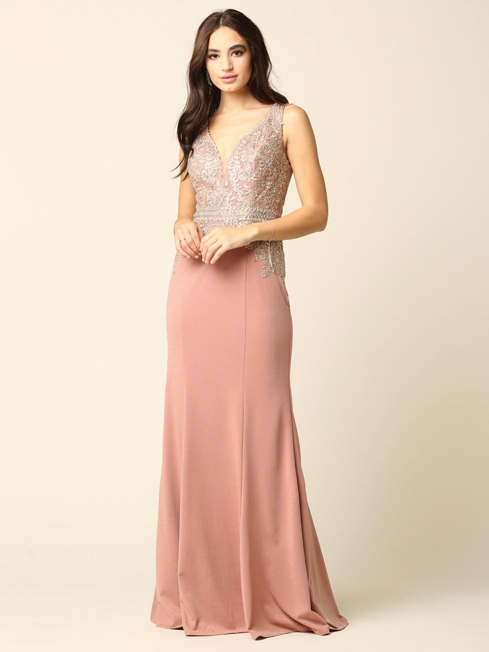 Plus Size Mother of the Bride Long Formal Sleeveless Dress Sale - The Dress Outlet