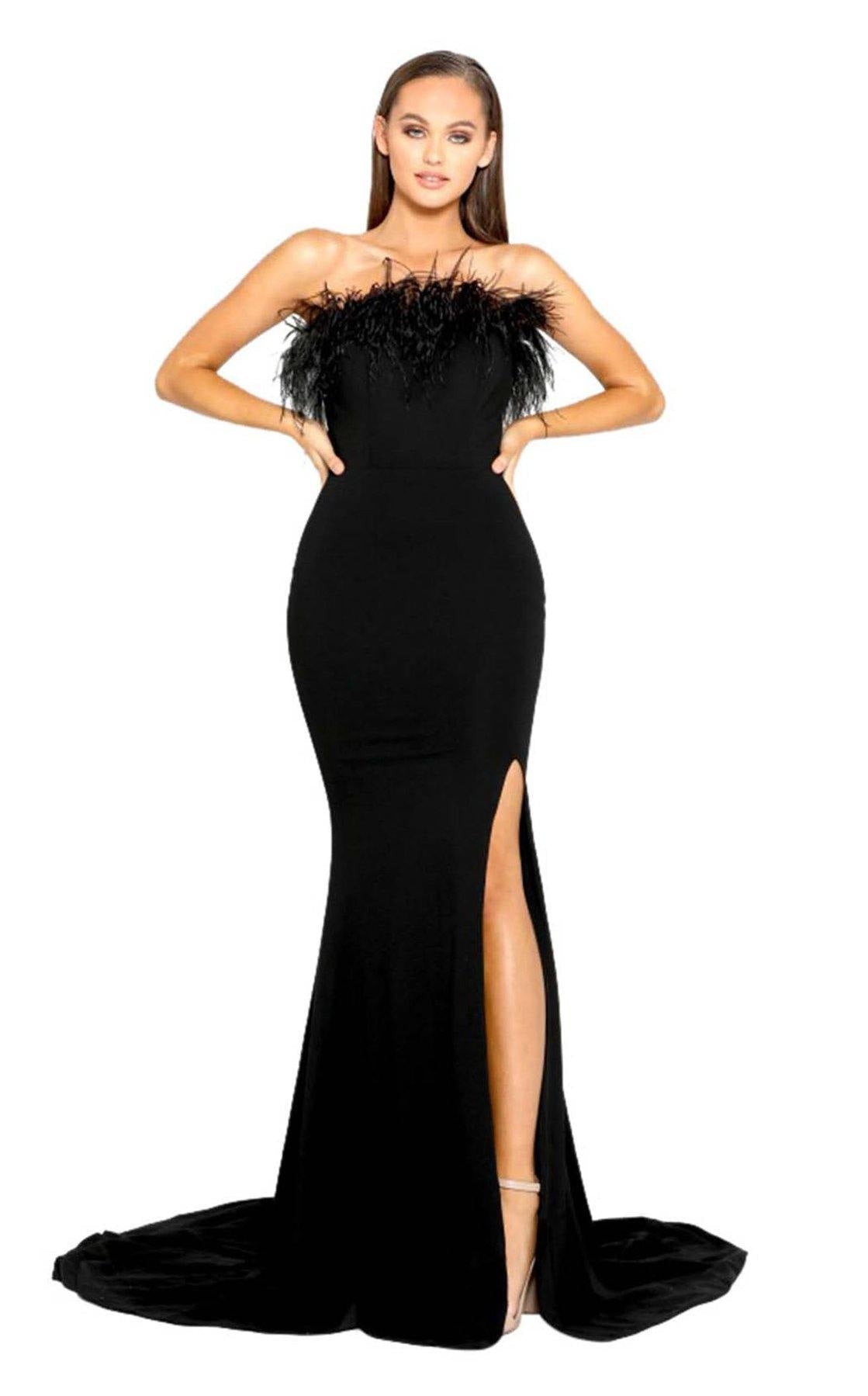 Portia And Scarlett 2026 Feather Bodice Elegant Prom Dress | The Dress Outlet Portia And Scarlett 2026 Feather Bodice Elegant Prom Dress | The Dress Outlet