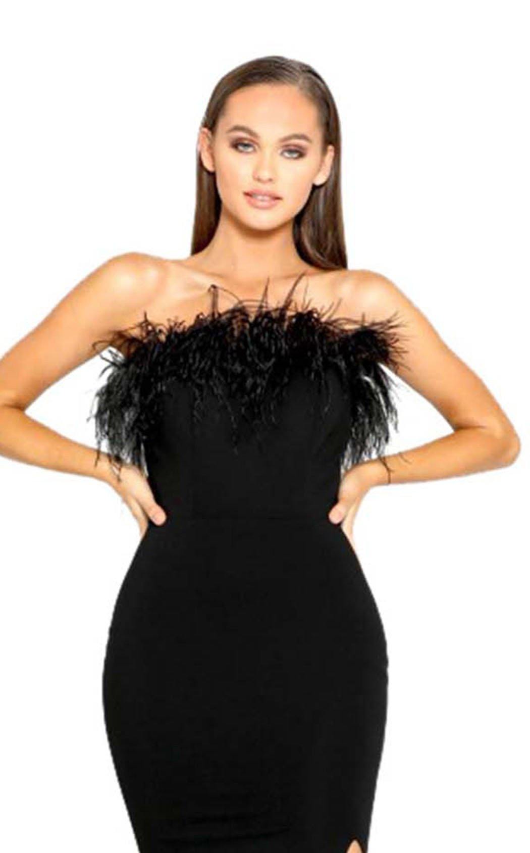 Portia and Scarlett  Feather Bodice Elegant Prom Dress PS2026 - The Dress Outlet