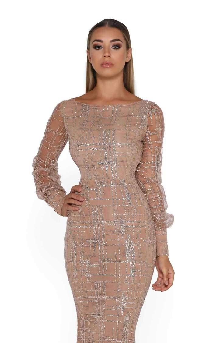 Portia and Scarlett Long Sleeve Formal Dress 17655T - The Dress Outlet