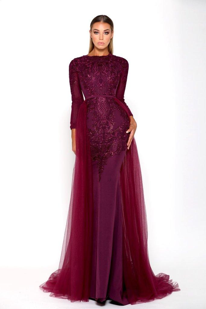 Portia and Scarlett Long Sleeve Formal Dress Laurent - The Dress Outlet