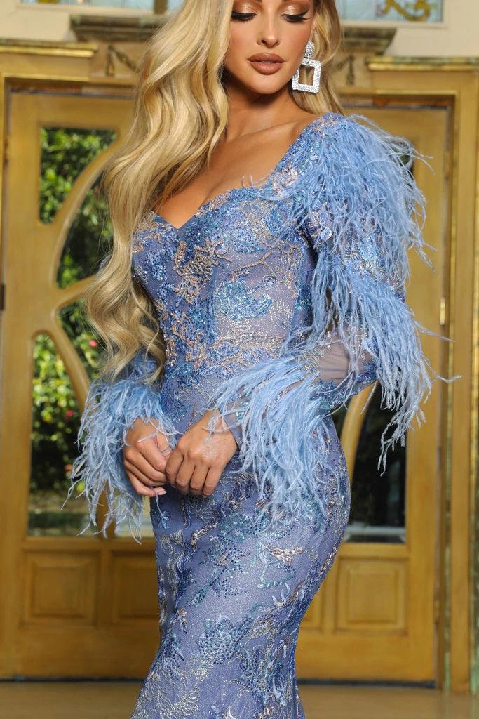 portia and scarlett long sleeve dress Portia And Scarlett 22904 Long Sleeve Prom Gown