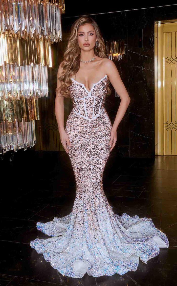 Portia and Scarlett Mermaid Long Evening Gown 22135 - The Dress Outlet