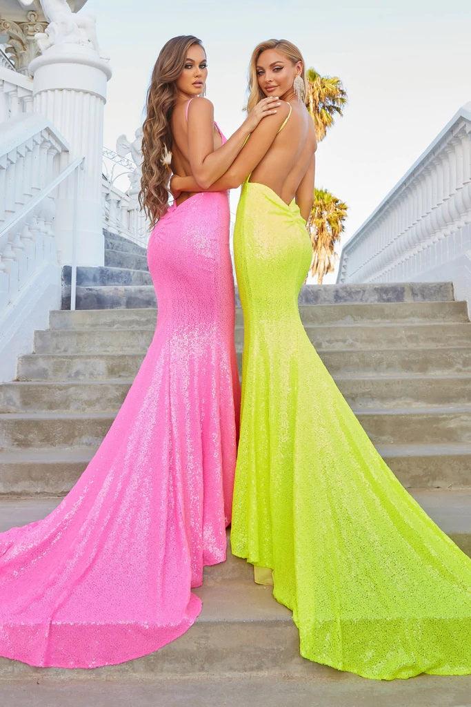 Portia And Scarlett Sexy Long Formal Prom Dress Hot Yellow