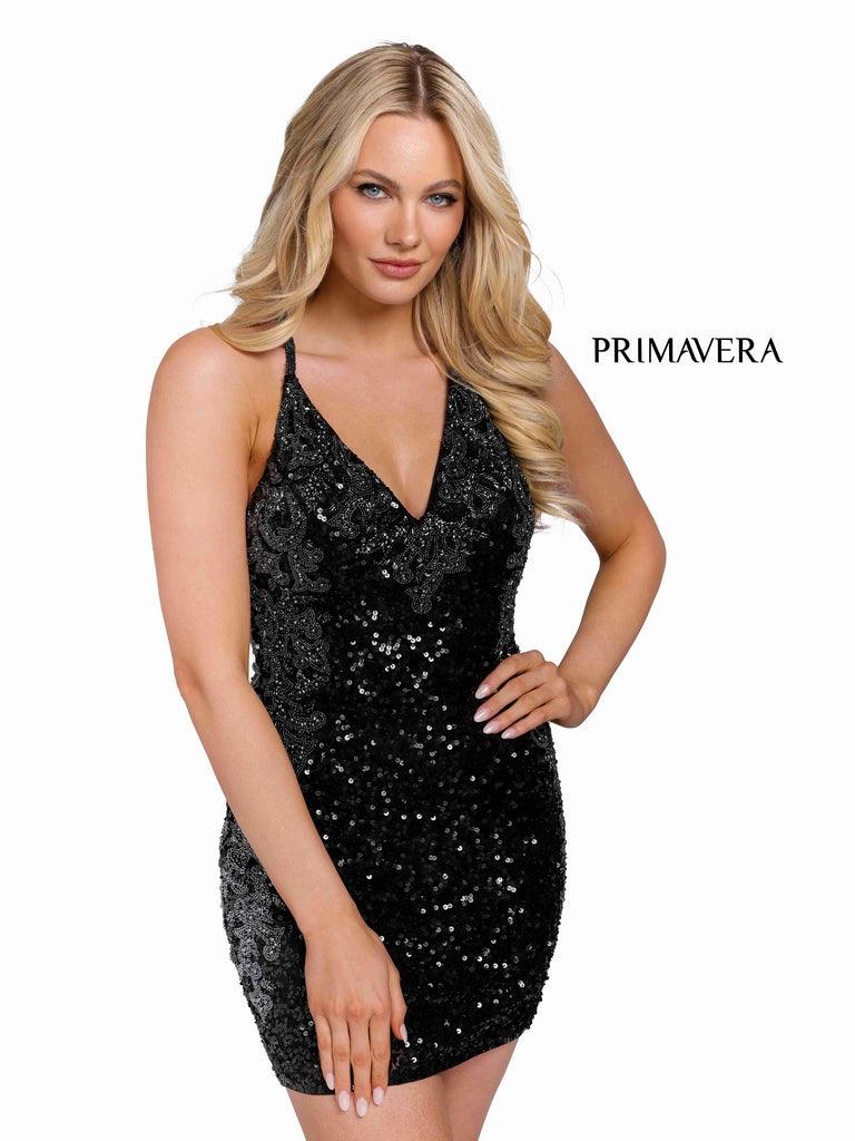 Primavera Couture Beaded Short Prom Dress 3831 - The Dress Outlet