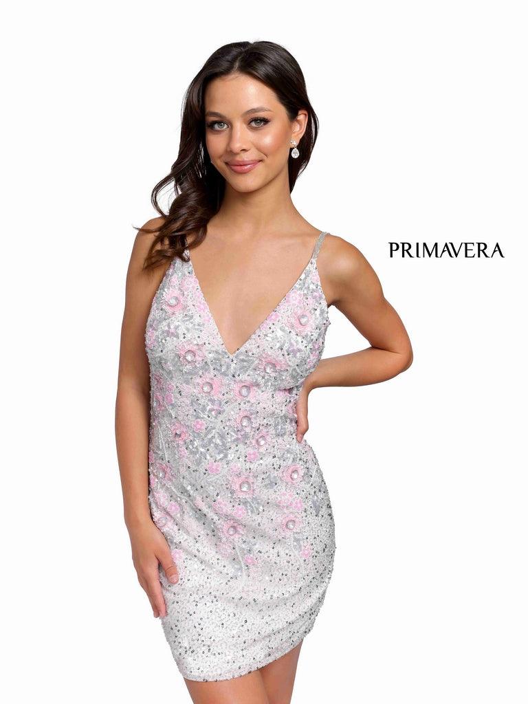 Primavera Couture Fitted Short Prom Dress 3862 - The Dress Outlet