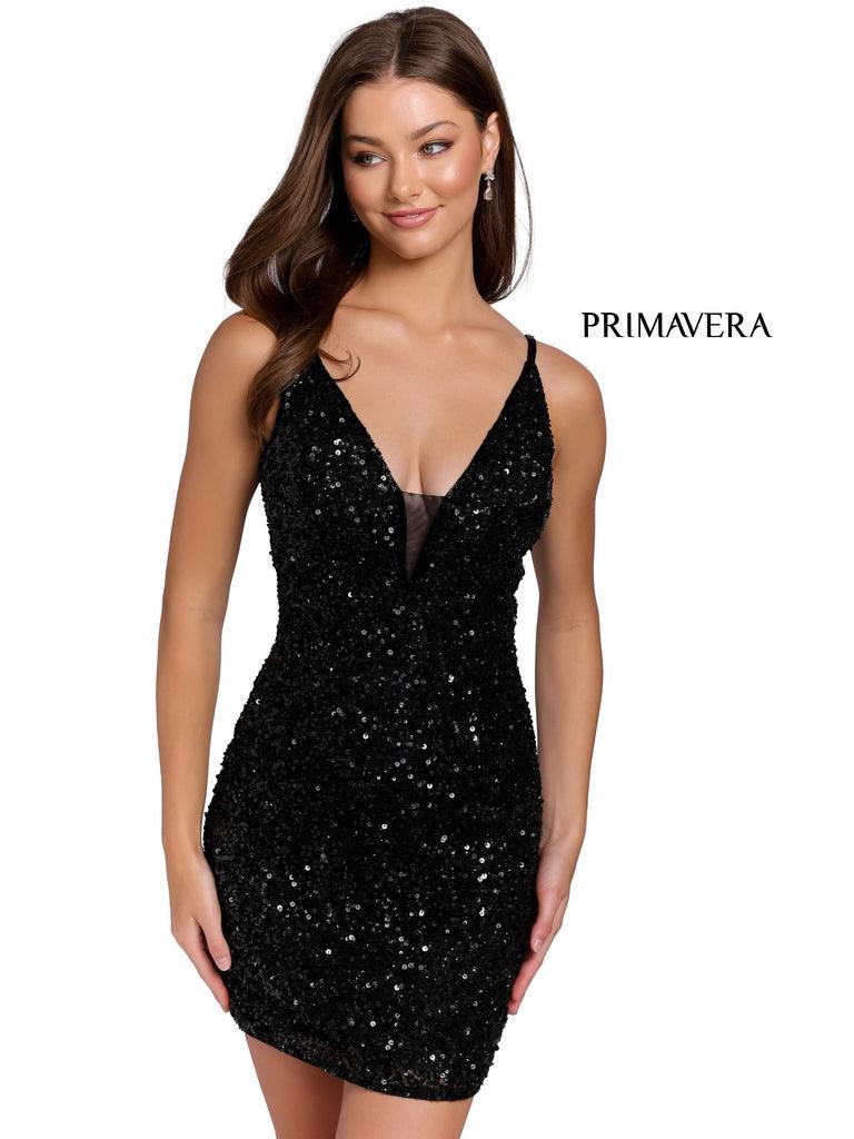 Primavera Couture Homecoming Short Beaded Dress 3572 - The Dress Outlet